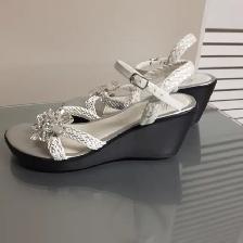 SANDALES BLANCHES CHICS D'ITALIE GR6 FEM SEMELLES NOIRES: $15.00 - Photo 2