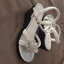 SANDALES BLANCHES CHICS D'ITALIE GR6 FEM SEMELLES NOIRES: $15.00 - Photo 3