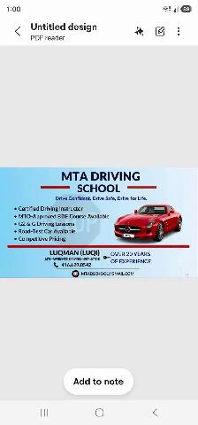 MTA DRIVING SCHOOL