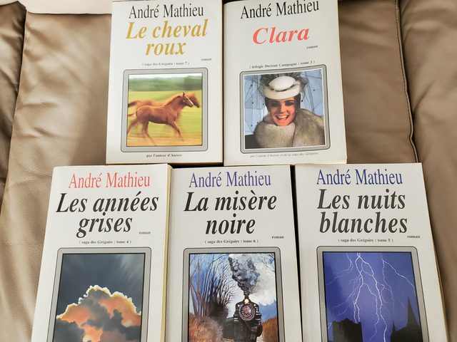 8LIVRES D`ANDRÉ MATHIEU 400PAG VALEUR DE$29.95 CHAQ:$5.00 CHACUN