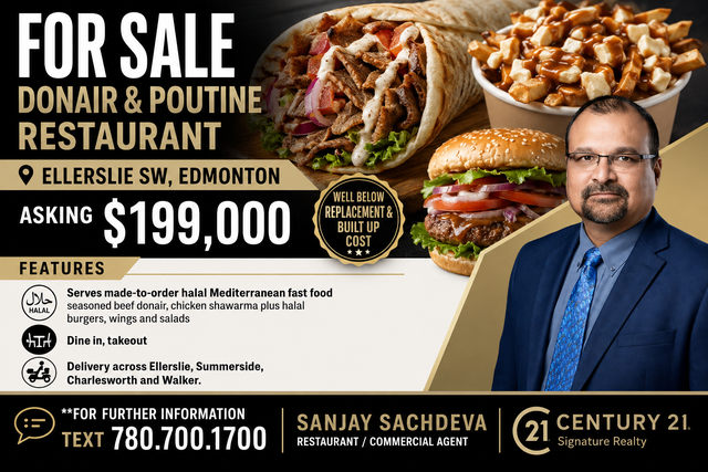 FOR SALE - DONAIR & POUTINE RESTAURANT