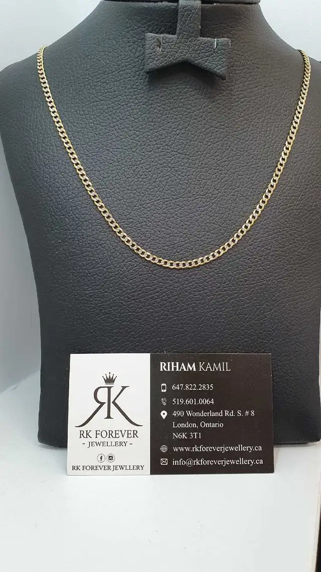 10k yellow gold Flat Curb Chain # R5