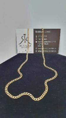 10k yellow gold Flat Curb Chain # R5 - Photo 4