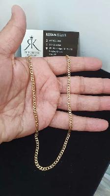10k yellow gold Flat Curb Chain # R5 - Photo 5