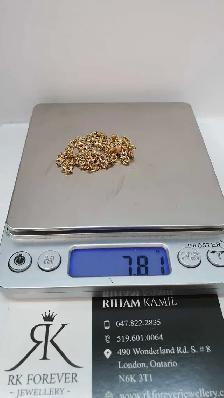 10k yellow gold Flat Curb Chain # R5 - Photo 6