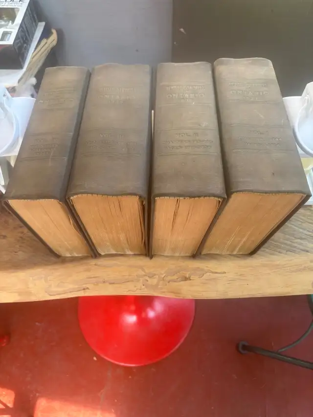 4 volumes of Revised statutes of Ontario 1937