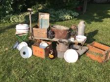 Vintage Cresent creamy milk crate
