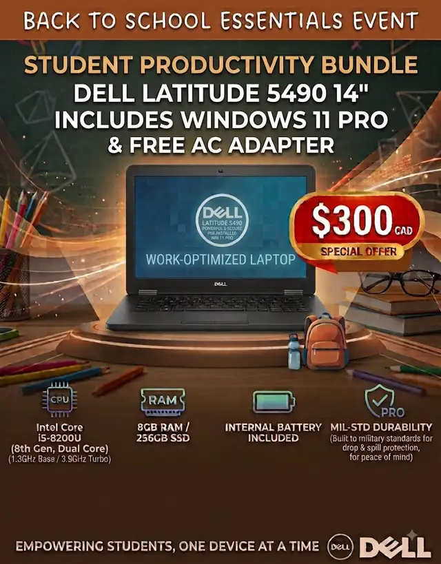 BACK TO SCHOOL DEAL!  Dell Latitude 5490