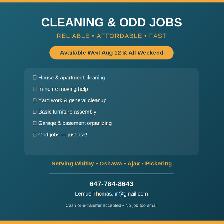 Available Wed Aug 12 & All Weekend — Cleaning & Odd Jobs, Whitby