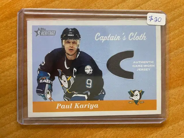 2001-02 Topps Heritage Captain's Cloth #CCPK Paul Kariya Anaheim