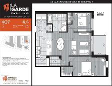 2 bedroom apartment for rent (4 1/2)