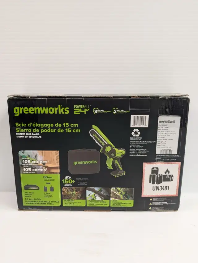 (5007) Tools Saw Greenworks 6 Pruning Saw New In Box