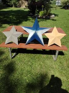 3 metal display stars 2 x 24' 1 x 36 ready to use or repaint