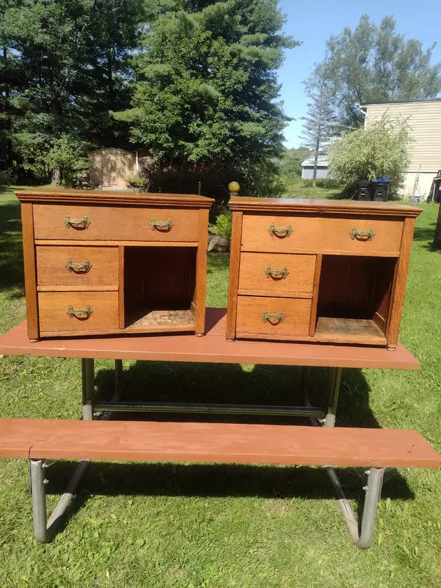 2 antique OAK cabinets perfect for nightstands or end tables