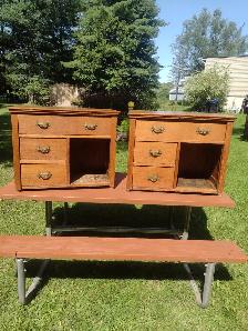 2 antique OAK cabinets perfect for nightstands or end tables