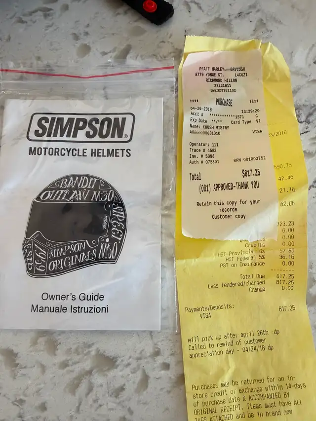 Simpson bandit full face helmet for sale