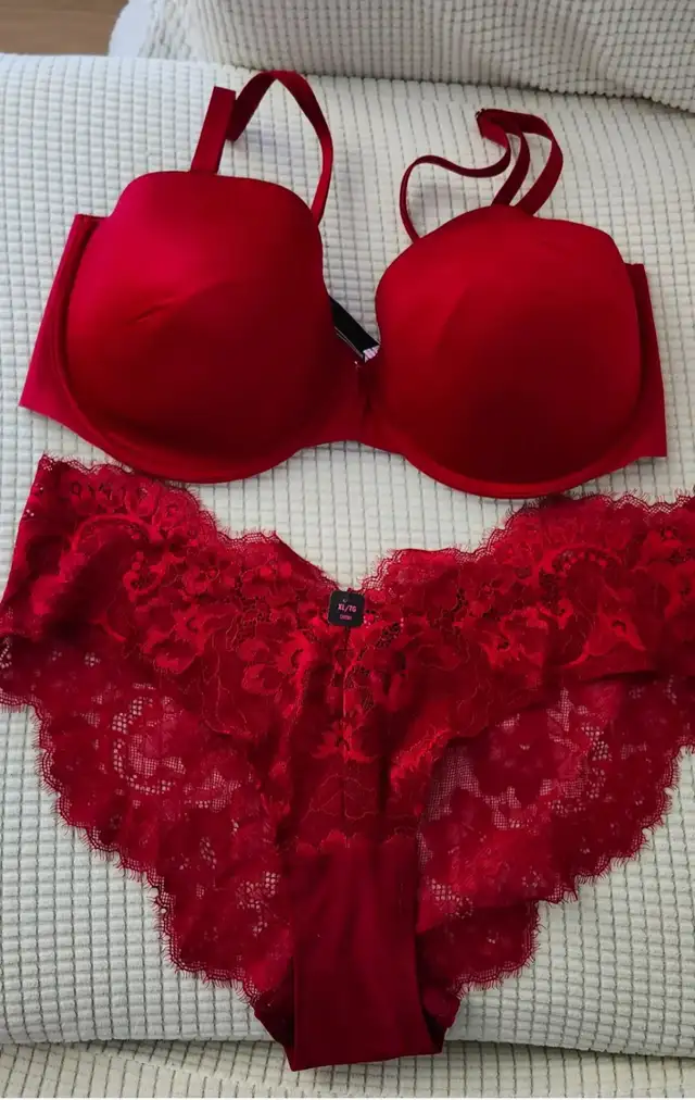 Brand NEW La Senza and Victoria Secret 38DD bra and XL panty set