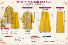 Brand New | Punjabi Suit | Sharara Suit | Yellow | Large | Rakhi - Photo 5