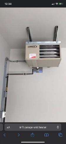 Garage heater installation