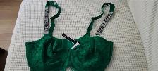 Brand NEW Victoria Secret Green Rhinestone bra 36DDD