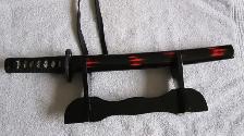 JAPANESE TANTO SWORD WITH SCABBARD ON DISPLAY STAND - Photo 6