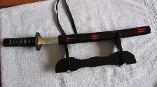 JAPANESE TANTO SWORD WITH SCABBARD ON DISPLAY STAND - Photo 7