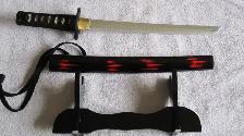 JAPANESE TANTO SWORD WITH SCABBARD ON DISPLAY STAND - Photo 8