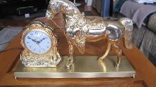 VINTAGE 1950/60‘s ELECTRIC BRASS HORSE CLOCK VERY NICE WORKING - Photo 5