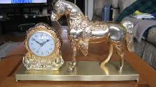 VINTAGE 1950/60‘s ELECTRIC BRASS HORSE CLOCK VERY NICE WORKING - Photo 6