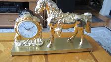 VINTAGE 1950/60‘s ELECTRIC BRASS HORSE CLOCK VERY NICE WORKING - Photo 7