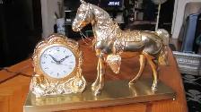 VINTAGE 1950/60‘s ELECTRIC BRASS HORSE CLOCK VERY NICE WORKING - Photo 10