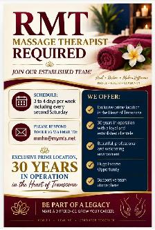 RMT Massage Therapist Position