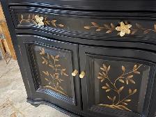 Black Serpentine Accent Credenza. Refinished - Photo 4
