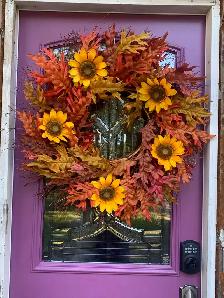 Autumn Sunflower Wreath. 32 inches - Photo 2