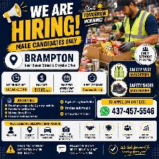 General Labour- Brampton-AM shift- Male candidates preferred