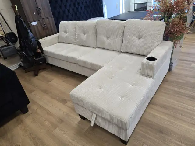4 seater corduroy sectional couch