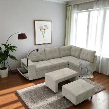 New Cozy Sectional Sofa With Nesting Bench & Ottoman Big Sale