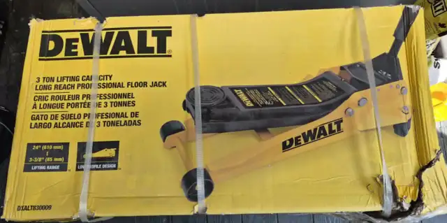 NEW DEWALT 3-TON LONG REACH LOW PROFILE FLOOR JACK – SEALED