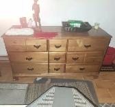 ANTIQUE 1 TABLE ET 3 COMMODES 1 MIRROIR 2 CHEVETS BON ETAT NEG. - Photo 4