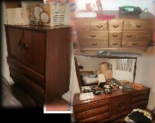 ANTIQUE 1 TABLE ET 3 COMMODES 1 MIRROIR 2 CHEVETS BON ETAT NEG. - Photo 10