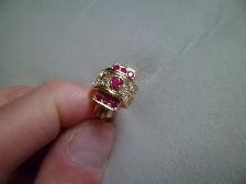 14 kt yellow gold Ruby and diamond ring
