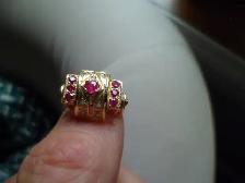 14 kt yellow gold Ruby and diamond ring - Photo 2