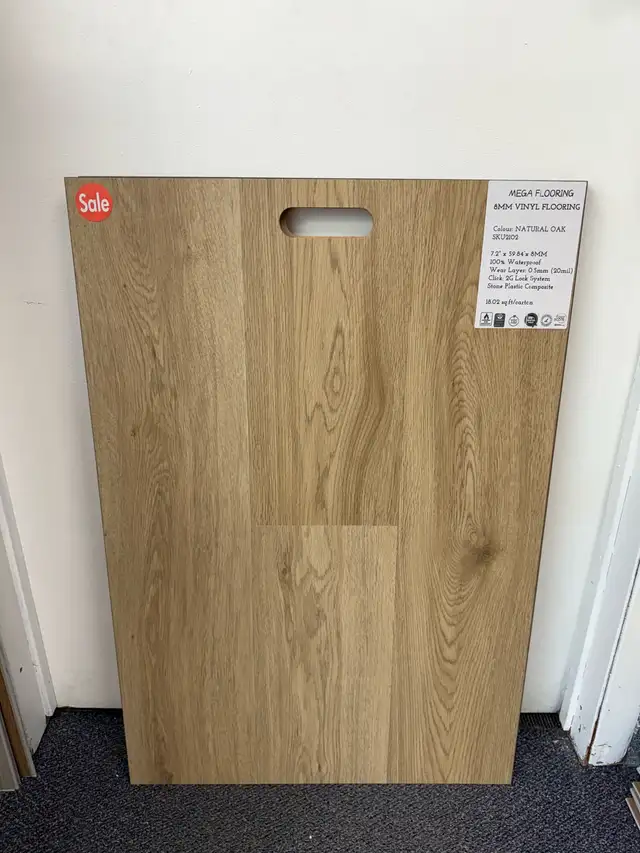 8mm Vinyl Click w/ Pad:  $1.89sqft