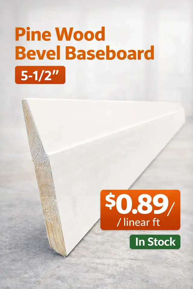 Bevel Baseboard 5-1/2" ( Wood $0.89/linear ft )