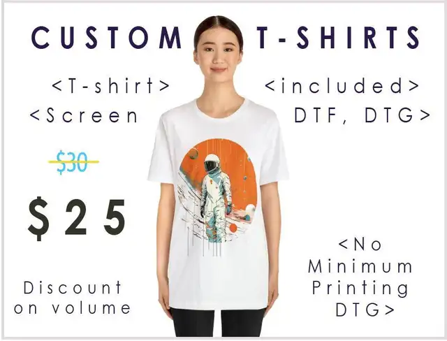 Adult T-Shirt CUSTOM PRINTED | DTG | DTF | SCREEN