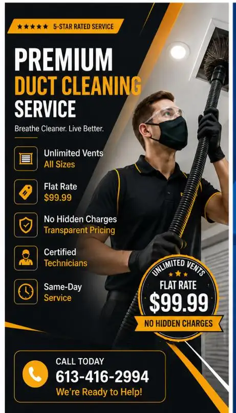 $100 AIR DUCT CLEANING SPECIAL – UNLIMITED VENTS!