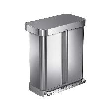 Simplehuman 58 Liter Dual Compartment Kitchen Step Can dent