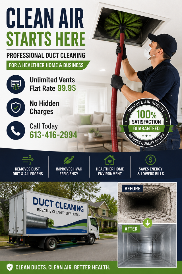 ️ BETTER AIRFLOW STARTS WITH CLEAN AIR DUCTS – ONLY $100!