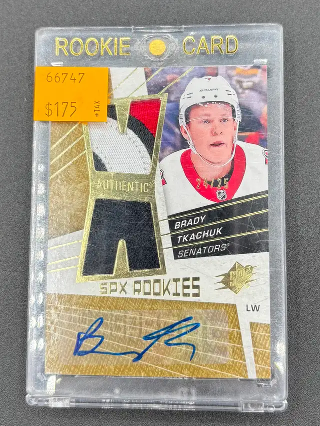 Upper Deck SPx 08-09 Retro Rookies Brady Tkachuk Autograph Gold