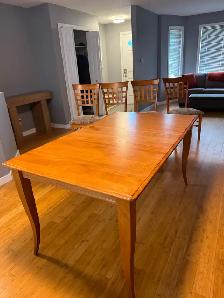 Solid maple dining table with 4 maple chairs $500 - Photo 2